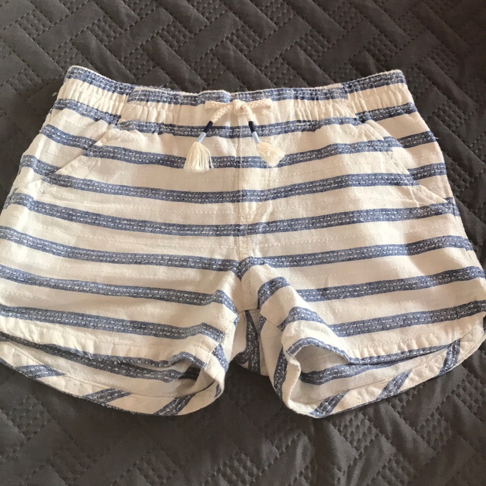 Blue and White Striped Shorts